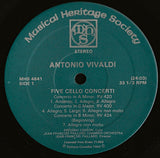 Antonio Vivaldi, Frédéric Lodéon, Orchestre De Chambre Jean-François Paillard, Jean-François Paillard : Five Cello Concerti (LP, Album)