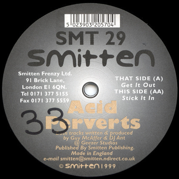 Acid Perverts : Get It Out / Stick It In (12")
