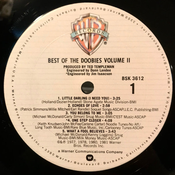 The Doobie Brothers : Best Of The Doobies - Volume II (LP, Comp, Club)