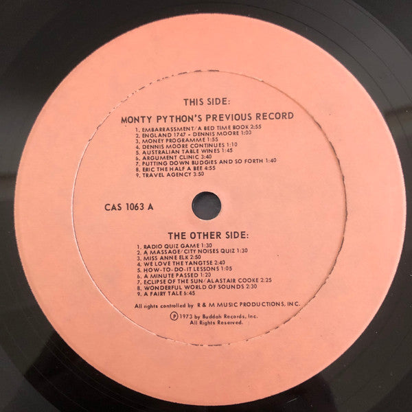 Monty Python : Monty Python's Previous Record (LP, Album)