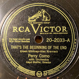 Perry Como : That's The Beginning Of The End / Sonata (Shellac, 10", Cam)