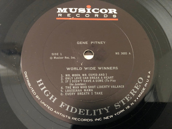 Gene Pitney : Sings World-Wide Winners (LP, Album)