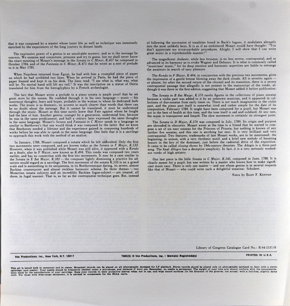 Mozart* - Walter Klien : Piano Sonatas Vol I (3xLP + Box)