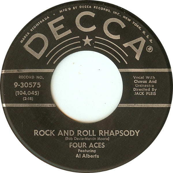 Four Aces* : Rock And Roll Rhapsody / I Wish I May, I Wish I Might (7", Single)