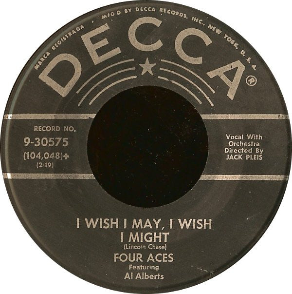 Four Aces* : Rock And Roll Rhapsody / I Wish I May, I Wish I Might (7", Single)