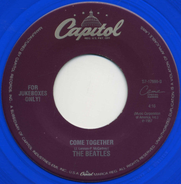 The Beatles : Something / Come Together (7", Single, Jukebox, RE, Blu)