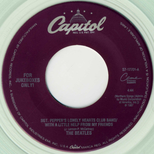 The Beatles : Sgt. Pepper's Lonely Hearts Club Band / With A Little Help From My Friends / A Day In The Life (7", Single, Jukebox, RE, Cle)