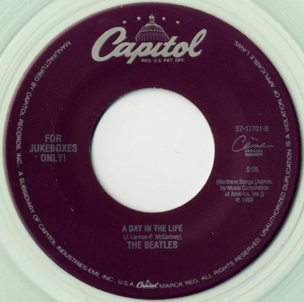 The Beatles : Sgt. Pepper's Lonely Hearts Club Band / With A Little Help From My Friends / A Day In The Life (7", Single, Jukebox, RE, Cle)