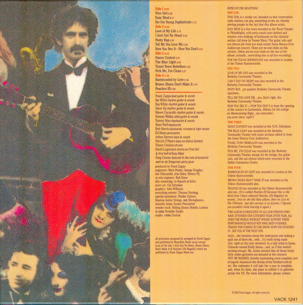 Frank Zappa : Tinsel Town Rebellion (CD, Album, RE, RM, Gat)