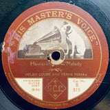 Helen Louise And Frank Ferera : Hawaiian Hula Melody / Pua Carnation (Shellac, 10")