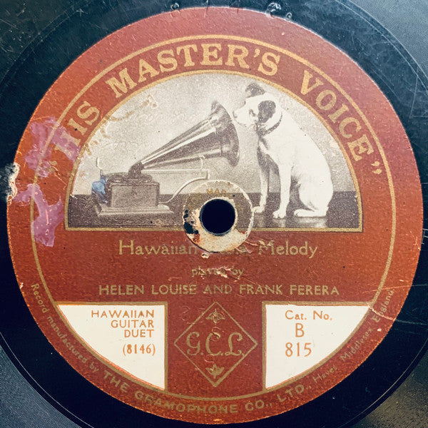 Helen Louise And Frank Ferera : Hawaiian Hula Melody / Pua Carnation (Shellac, 10")