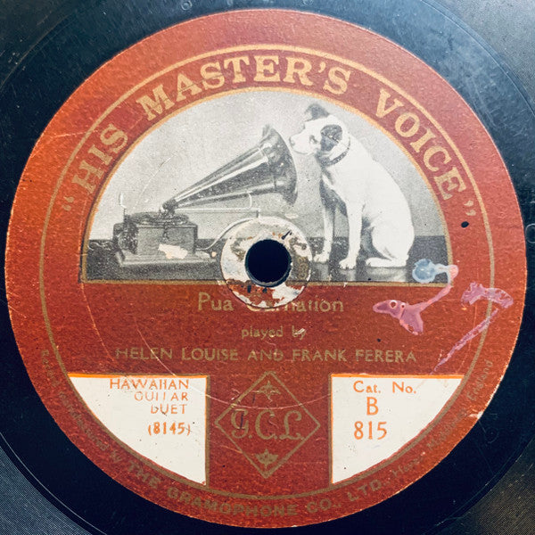 Helen Louise And Frank Ferera : Hawaiian Hula Melody / Pua Carnation (Shellac, 10")