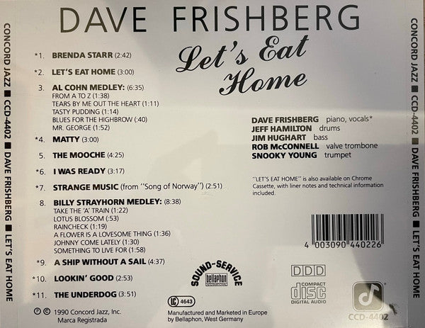 Dave Frishberg : Let's Eat Home (CD, Album)