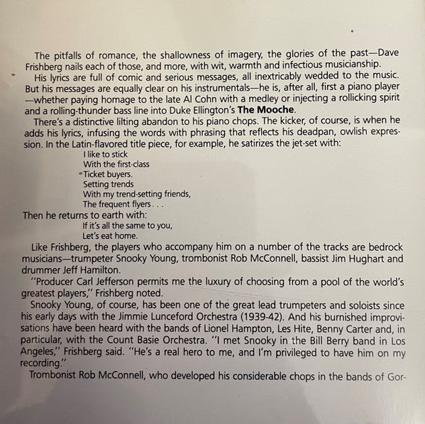 Dave Frishberg : Let's Eat Home (CD, Album)