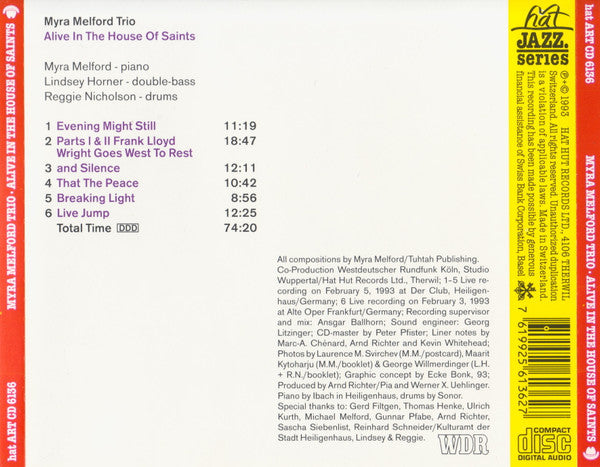 Myra Melford Trio : Alive In The House Of Saints (CD, Album)