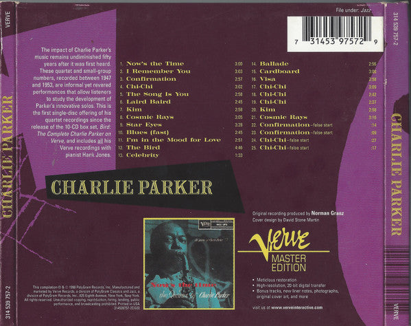 Charlie Parker : Charlie Parker (CD, Comp, RE, RM, Dig)