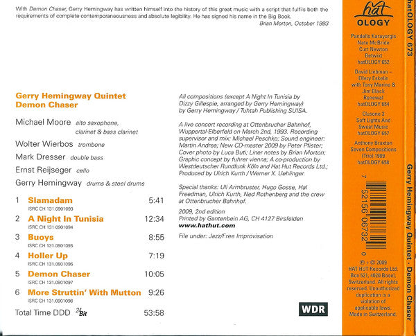 Gerry Hemingway Quintet : Demon Chaser (CD, Album, RE)