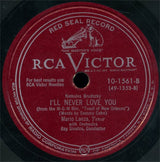 Mario Lanza : Be My Love / I'll Never Love You (Shellac, 10", Ind)