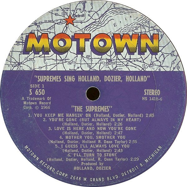The Supremes : Supremes Sing Holland▪Dozier▪Holland (LP, Album)