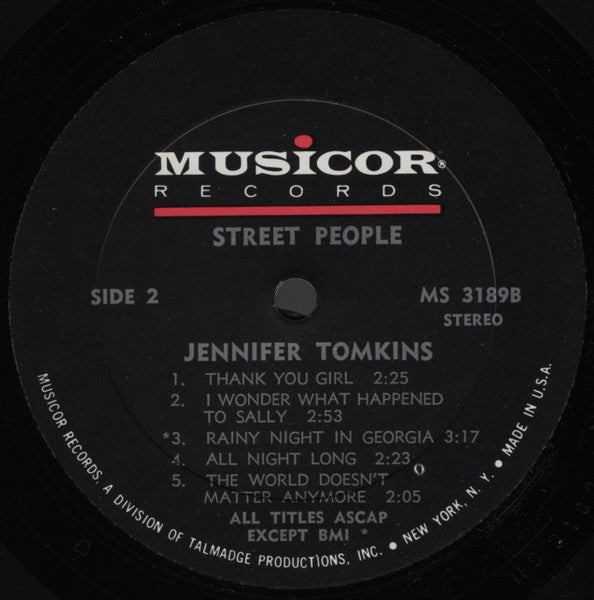 The Street People* : Jennifer Tomkins (LP, Album)