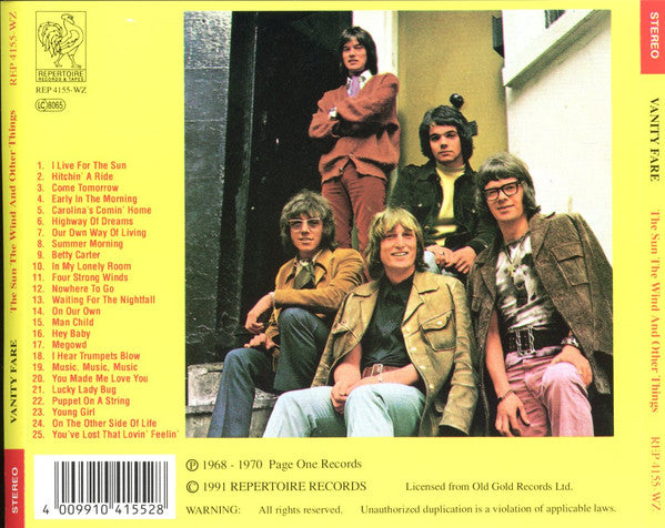 Vanity Fare : The Sun  The Wind And Other Things (CD, Comp)