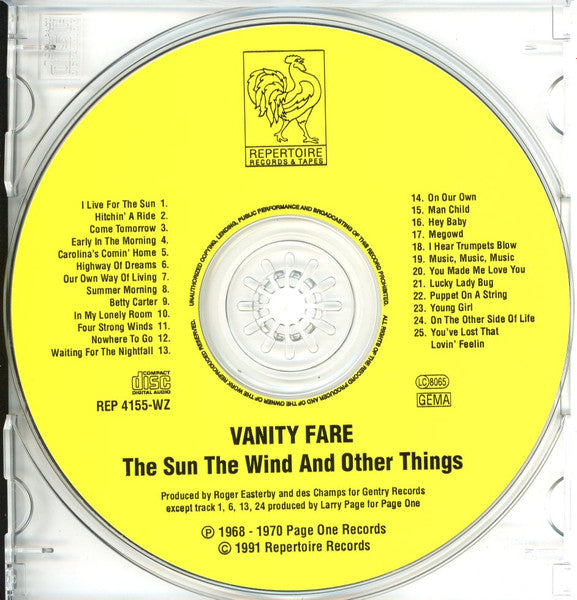 Vanity Fare : The Sun  The Wind And Other Things (CD, Comp)