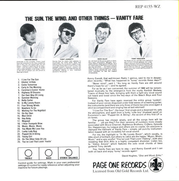 Vanity Fare : The Sun  The Wind And Other Things (CD, Comp)