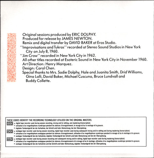 Eric Dolphy : Other Aspects (CD, Album)