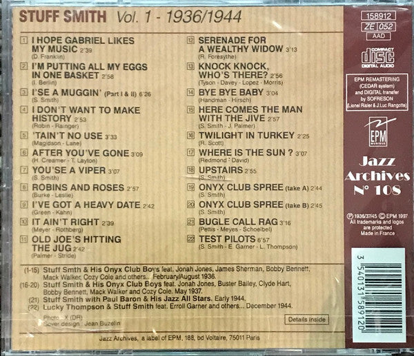 Stuff Smith : The Mad Genius Of The Violin Vol.1 (CD, Comp, RM)