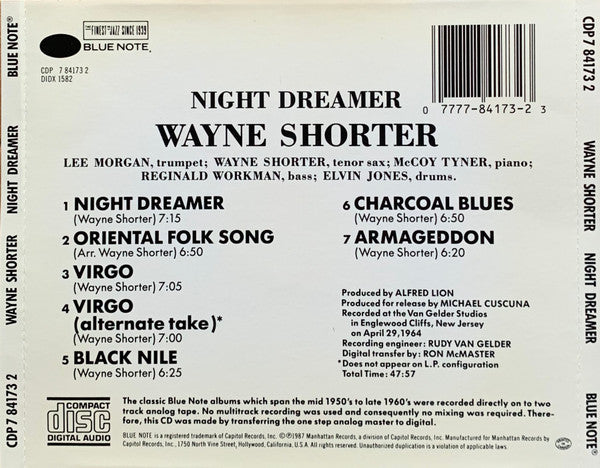 Wayne Shorter : Night Dreamer (CD, Album, RE)