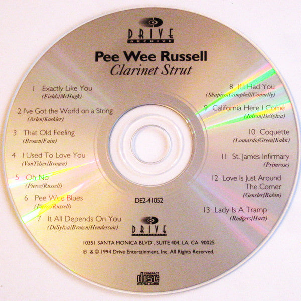 Pee Wee Russell : Clarinet Strut (CD, Album)