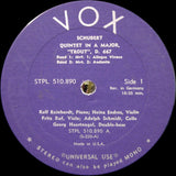 Franz Schubert : Rolf Reinhardt, Endres-Quartett : Trout Quintet In A Major, D. 677 (Op. 114) (LP, Album)