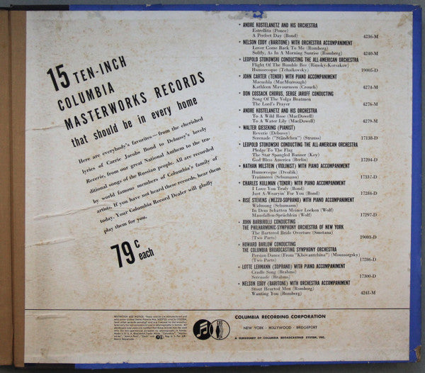 George Gershwin, André Kostelanetz And His Orchestra Featuring Alec Templeton : Rhapsody In Blue (2xShellac, 12", Album)