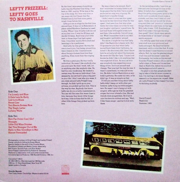 Lefty Frizzell : Lefty Goes To Nashville (LP, Comp)
