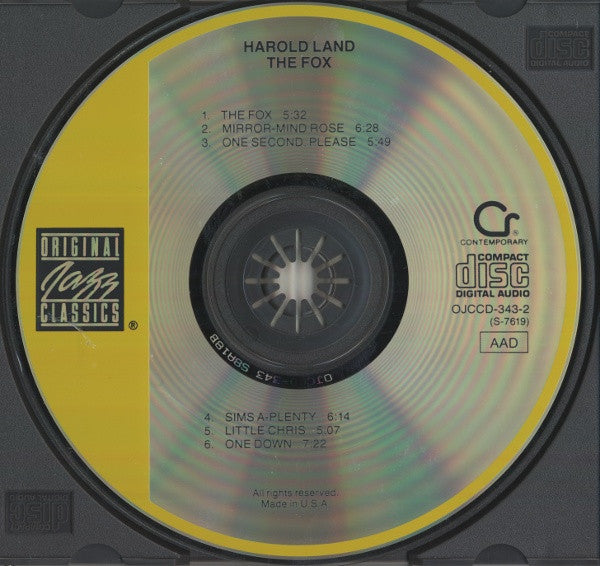 Harold Land : The Fox (CD, Album, RE)