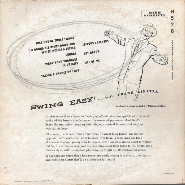 Frank Sinatra : Swing Easy! (10", Album, Mono, Scr)