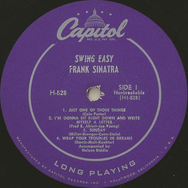 Frank Sinatra : Swing Easy! (10", Album, Mono, Scr)