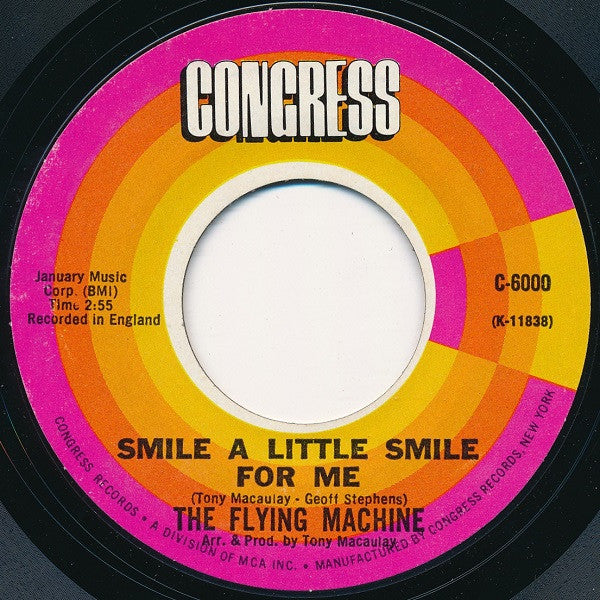 The Flying Machine : Smile A Little Smile For Me (7", Single, Styrene, Mon)