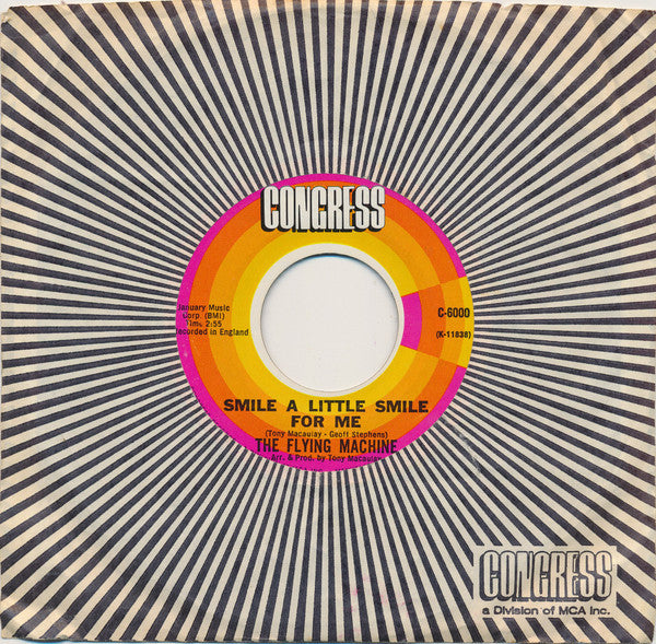 The Flying Machine : Smile A Little Smile For Me (7", Single, Styrene, Mon)