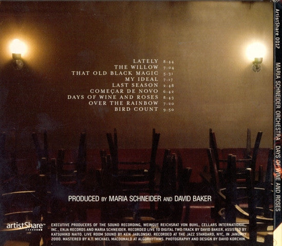 Maria Schneider Orchestra : Days Of Wine And Roses - Live At Jazz Standard (CD, Album, Ltd)