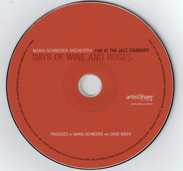 Maria Schneider Orchestra : Days Of Wine And Roses - Live At Jazz Standard (CD, Album, Ltd)