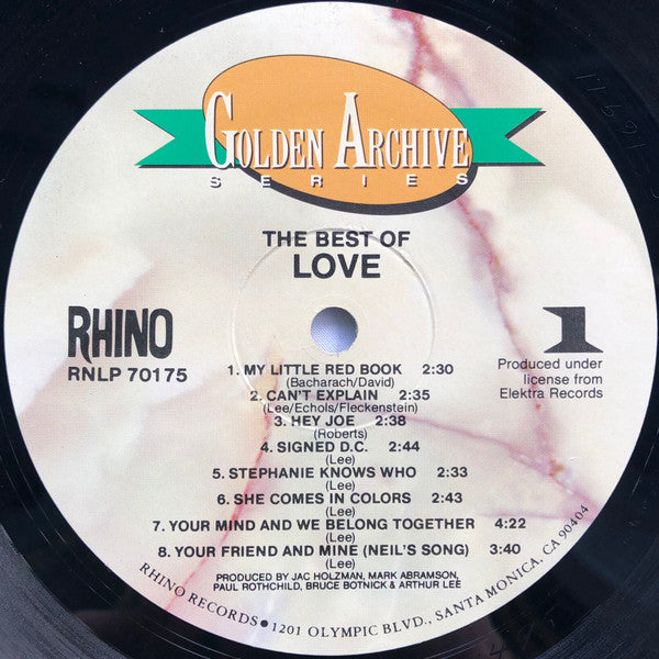 Love : The Best Of Love (LP, Comp, RE)