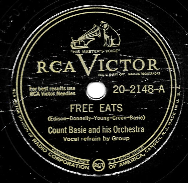 Count Basie Orchestra : Free Eats / Bill's Mill (Shellac, 10", Cam)