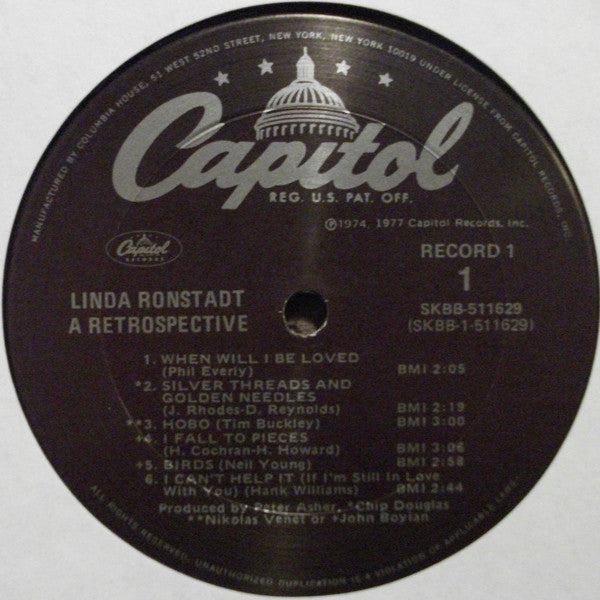 Linda Ronstadt : A Retrospective (2xLP, Comp, Club, San)