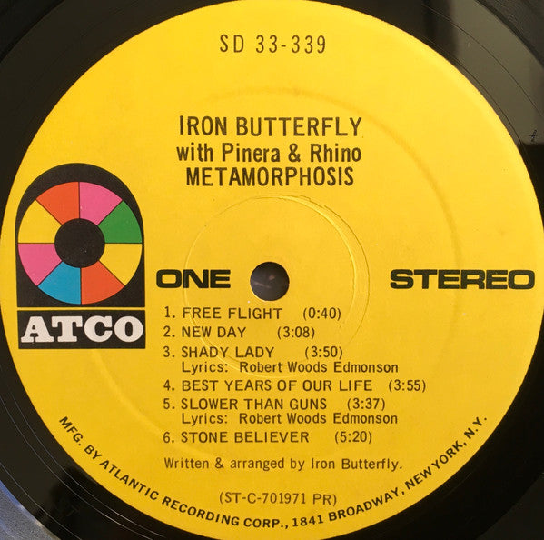 Iron Butterfly With Pinera* & Rhino* : Metamorphosis (LP, Album)