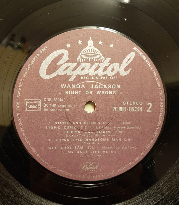 Wanda Jackson : Right Or Wrong (LP, Album, RE)