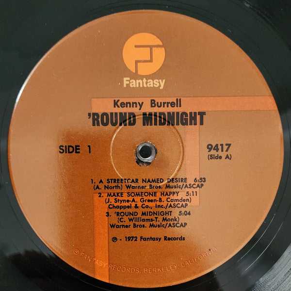Kenny Burrell : 'Round Midnight (LP, Album, Hol)
