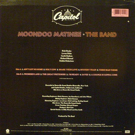 The Band : Moondog Matinee (LP, Album, RE)