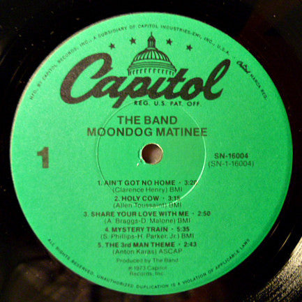 The Band : Moondog Matinee (LP, Album, RE)