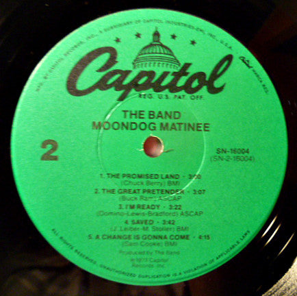 The Band : Moondog Matinee (LP, Album, RE)